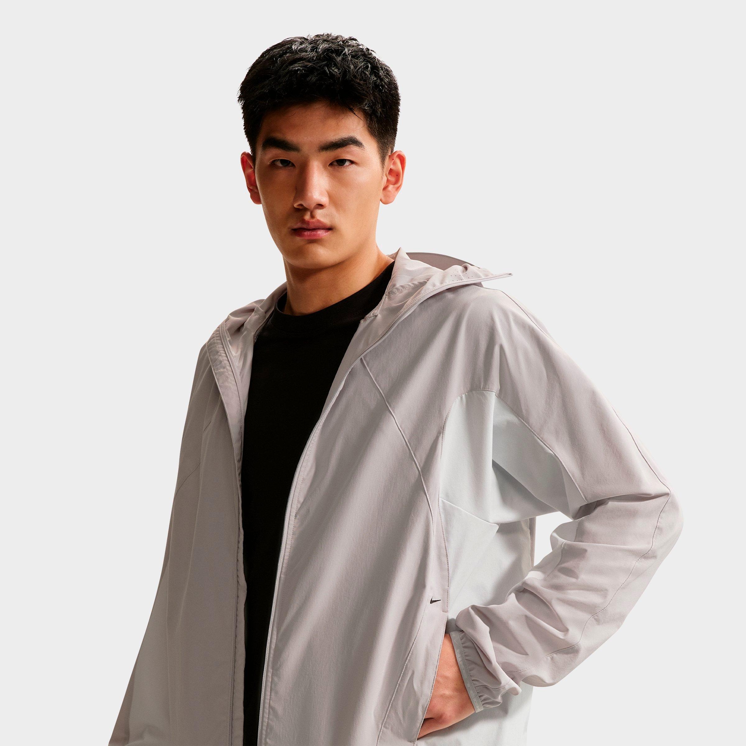 Men's Nithtke Tech Helios Dri-FIT Long-Sleeve Full-Zip Shell - Grey Fog/Off White/Black