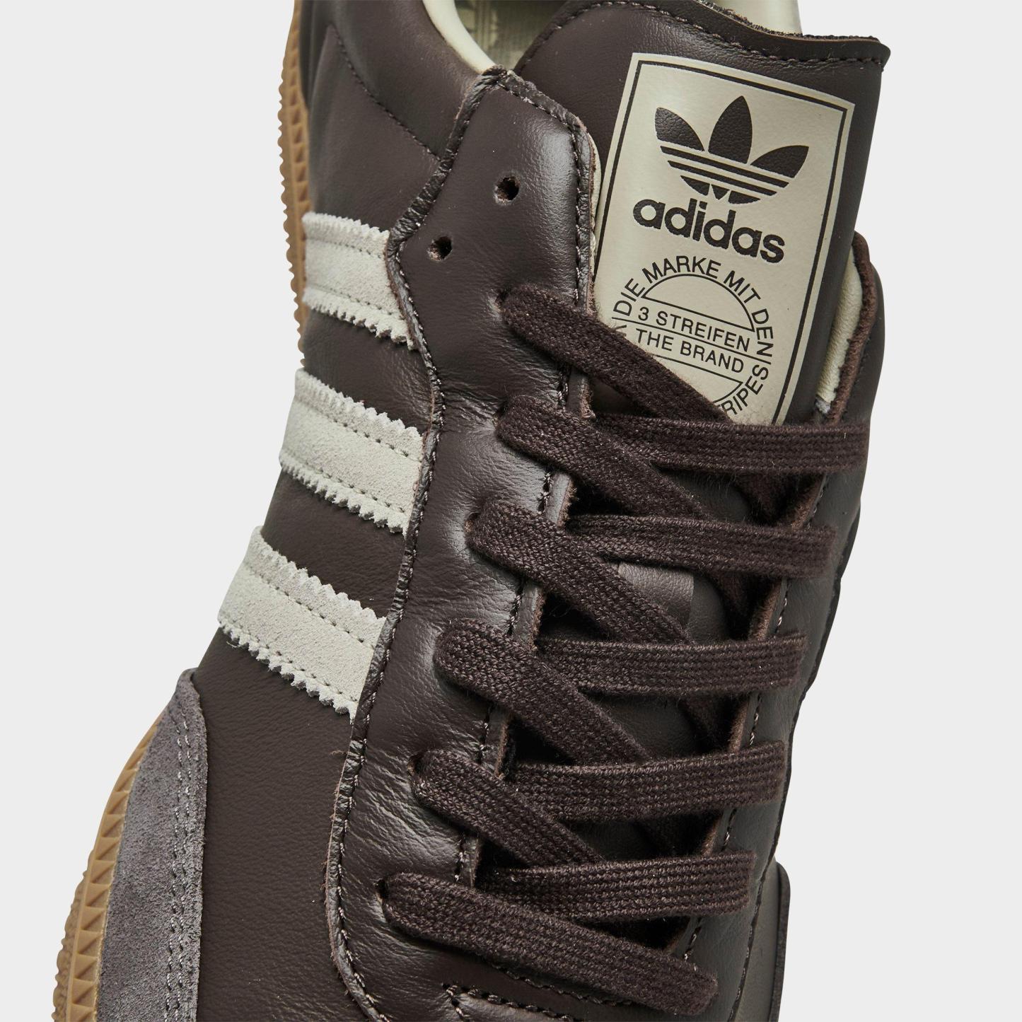 Men's adidas Originals Samba OG Casual Shoes - Part 1 - Brown/Putty Grey/Gold Metallic - Detail shot
