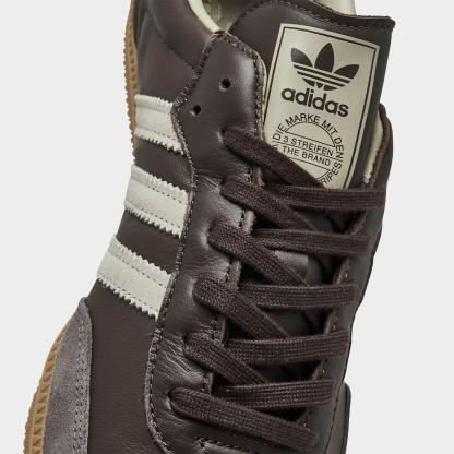 Men's adidas Originals Samba OG Casual Shoes - Part 1 - Brown/Putty Grey/Gold Metallic - Detail shot
