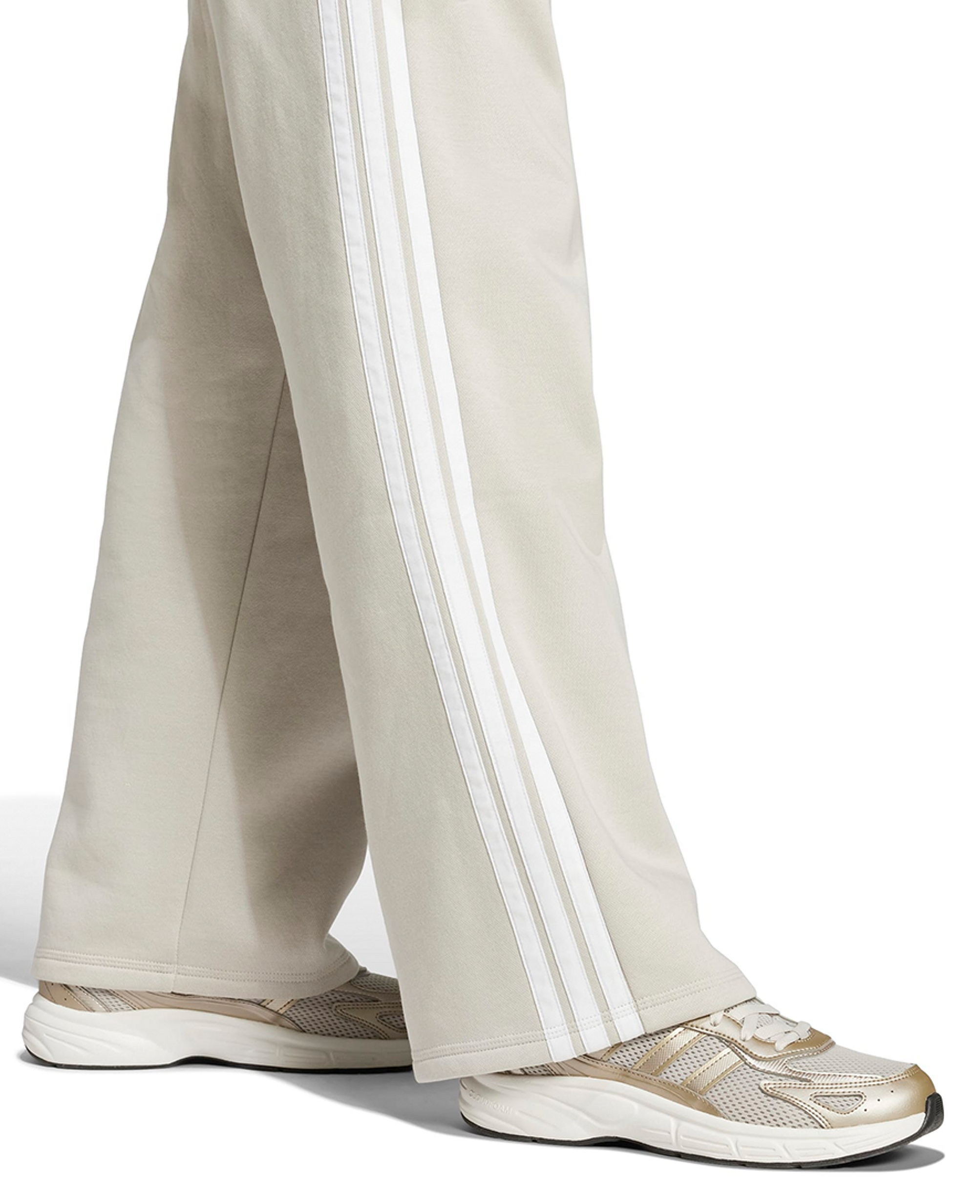 adidas Women's Essentials 3-Stripes Fleece Slim Pants - Wonder Alumina/White