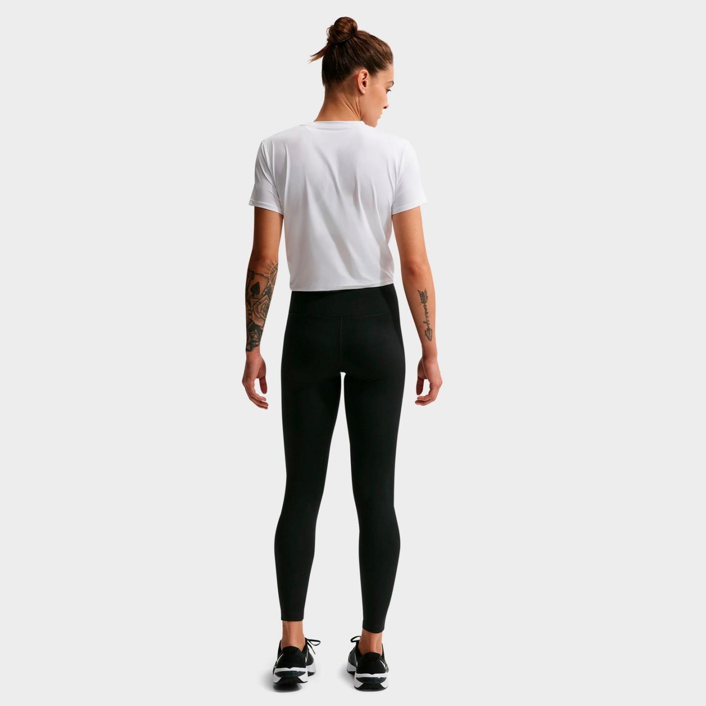 Women's Nike One Seamless Front High-Waisted Full-Length Leggings - Black/White