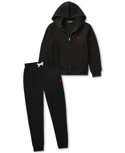 Polo Ralph Lauren Boys' 8-20 Cotton Fleece Drawstring Joggers - Black