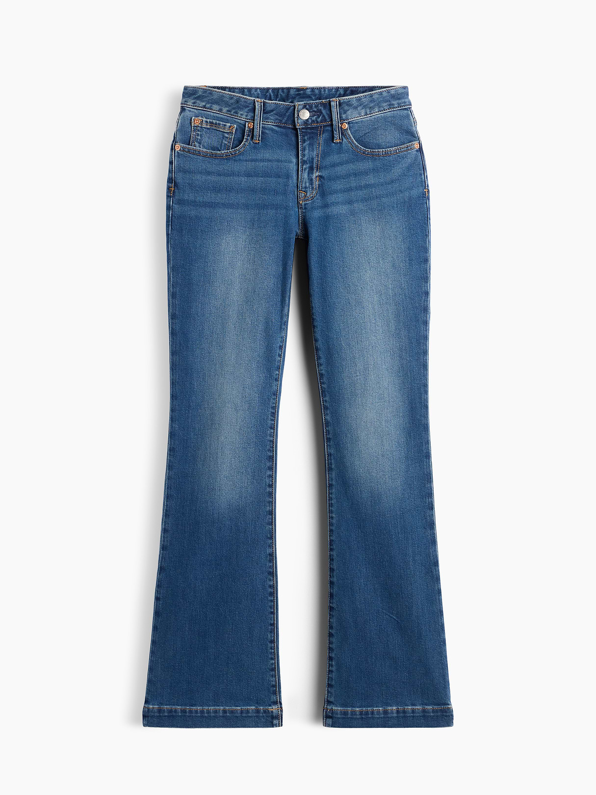 Low Rise Long & Lean Split-Hem Jeans - Medium wash