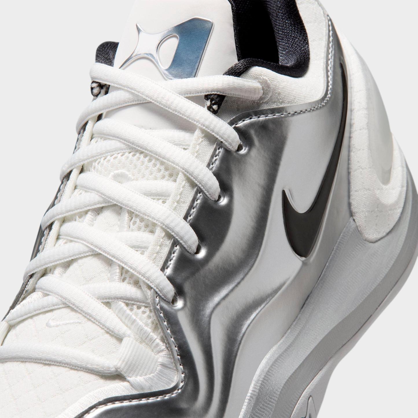 Girls' Big Kids' Nithtke A'Two A'ja Wilson Basketball Shoes - Summit White/Metallic Silver/Black - Detail shot