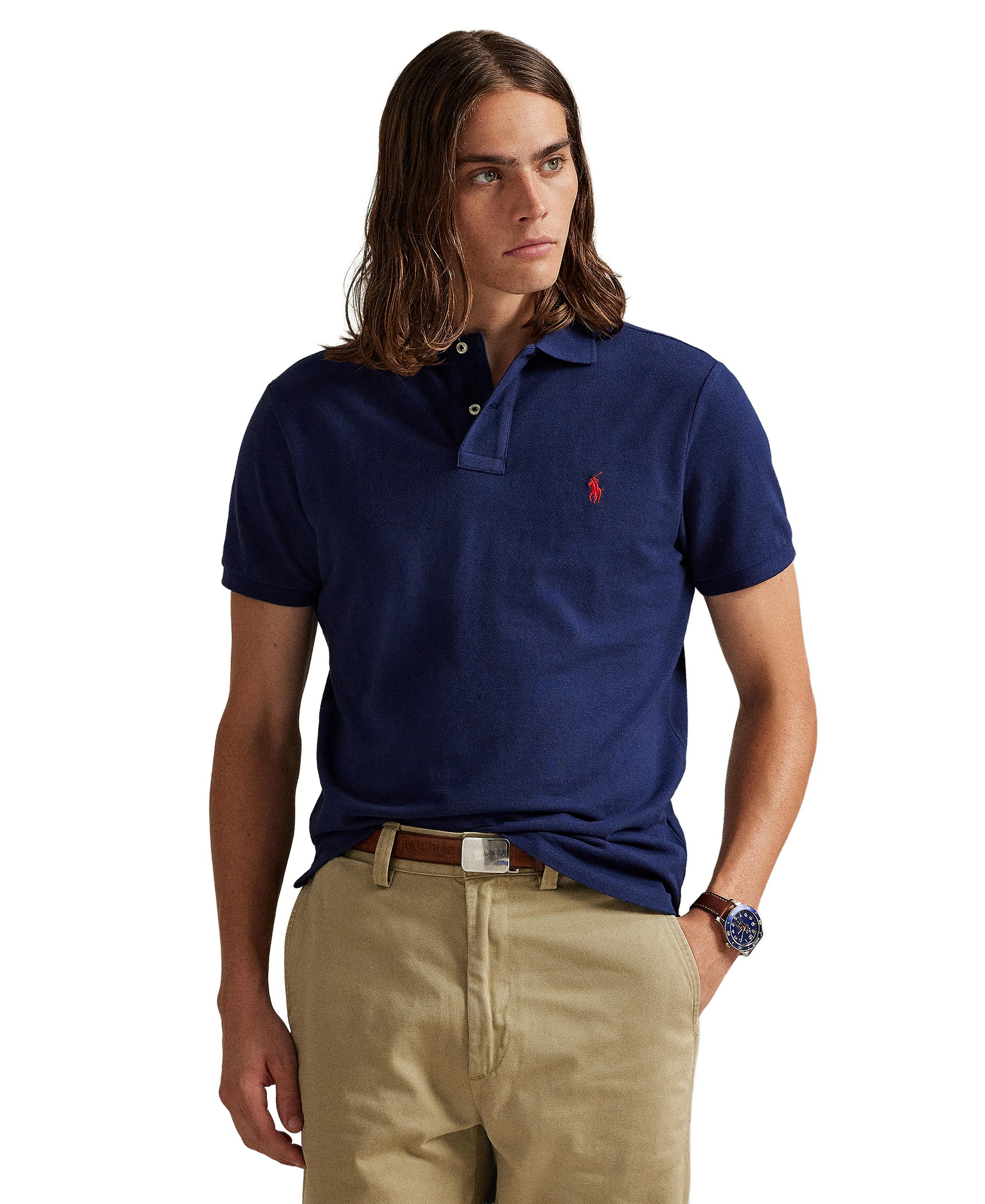 Polo Ralph Lauren Men's Custom Slim-Fit Mesh Polo Shirt - Newport Navy