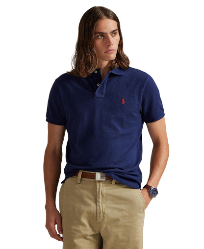 Polo Ralph Lauren Men's Custom Slim-Fit Mesh Polo Shirt - Newport Navy