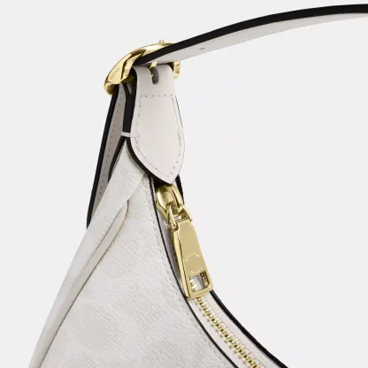 Emily Shoulder Bag In Signature Canvas - Gold/White/Chalk - view 9