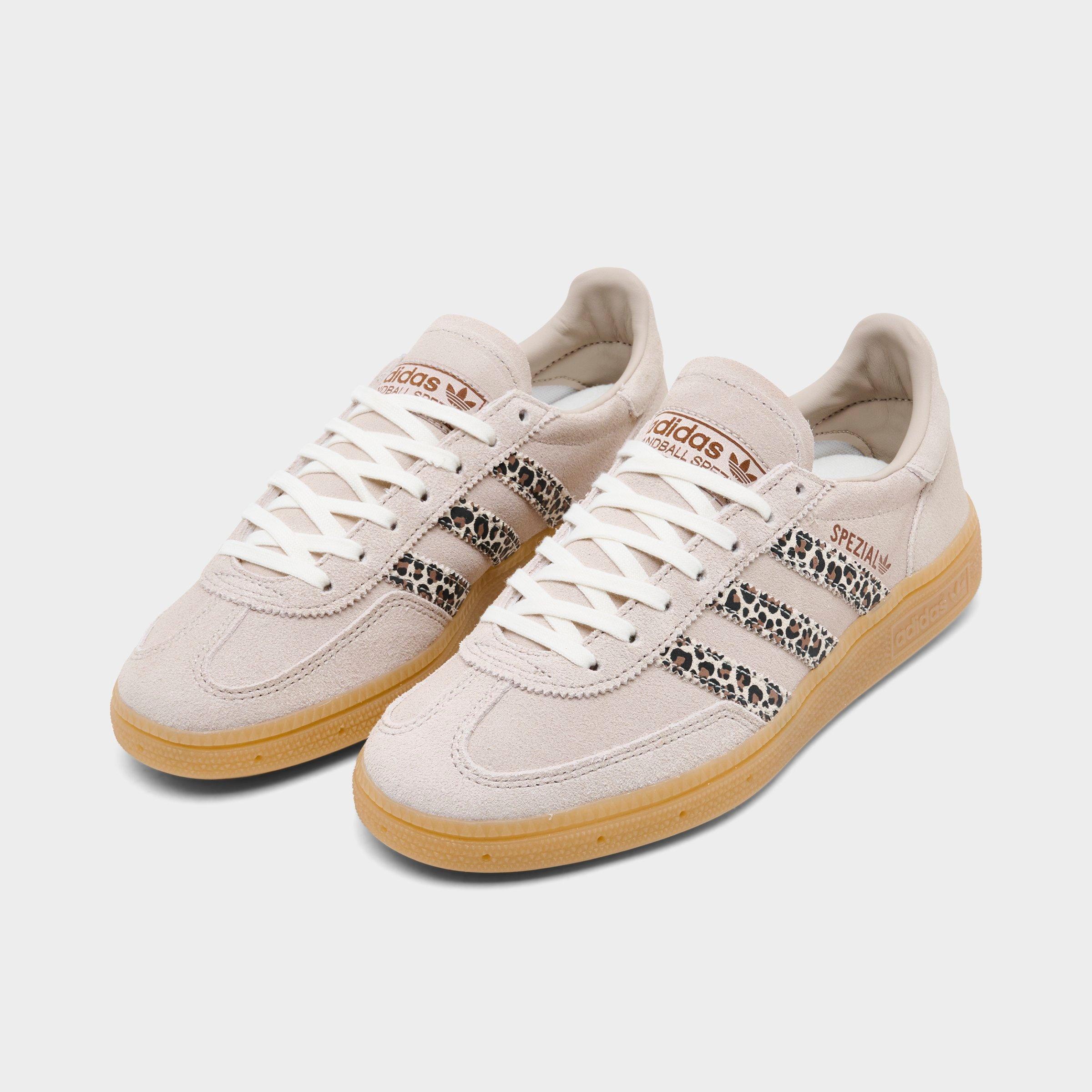 Big Kids' adidas Originals Handball Spezial Casual Shoes - Part 2 - Wonder Beige/Preloved Brown/Gum - Both shoes facing left