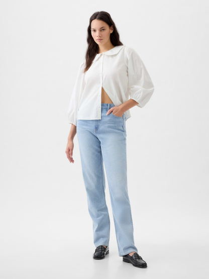 High Rise '90s Slim Straight Jeans - light indigo