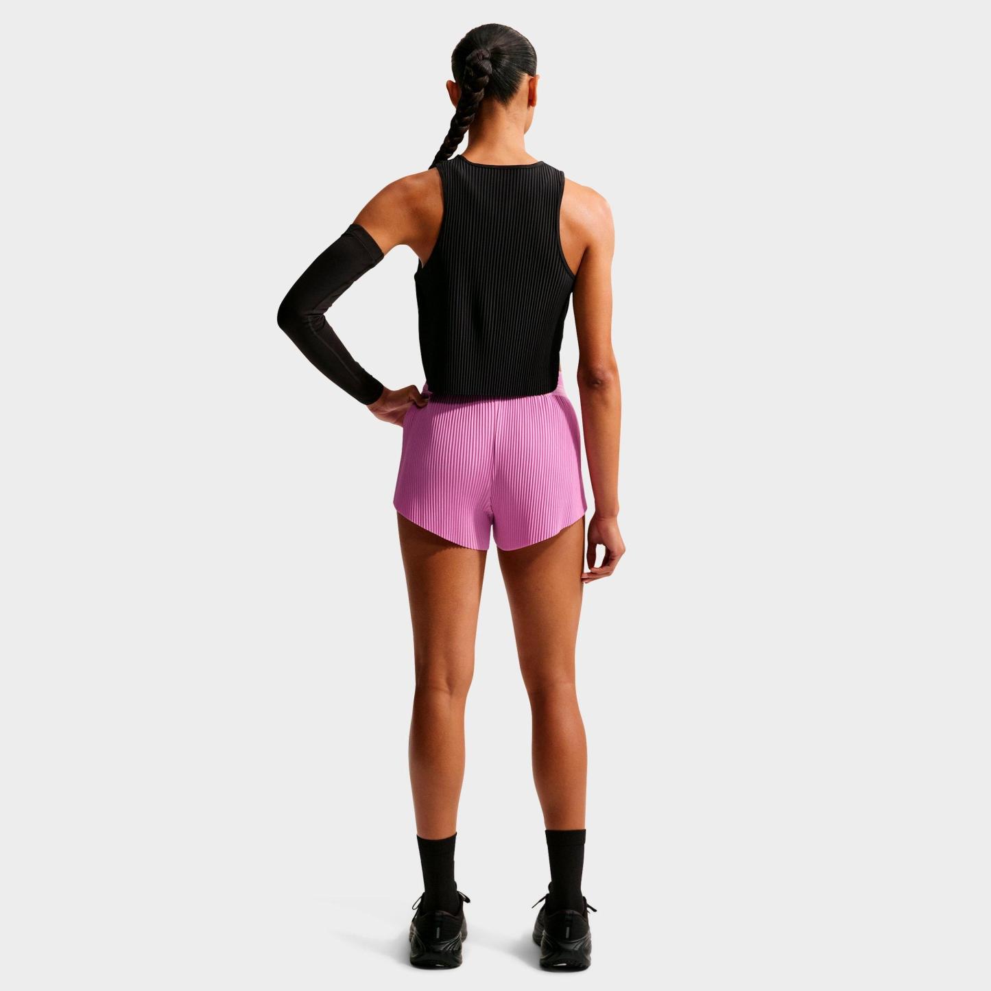 Women's Nithtke AeroSwift Dri-FIT ADV Mid-Rise 3 Inch Brief-Lined Shorts - Light Magenta/Black/White/Black