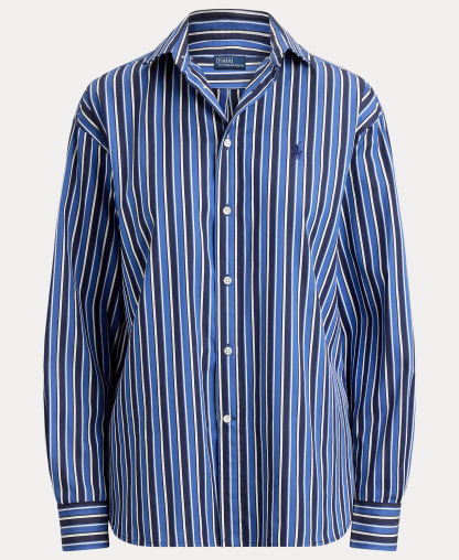 Polo Ralph Lauren Women's Relaxed-Fit Striped Cotton Shirt - Blue Multi