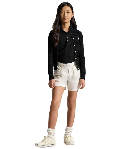 Polo Ralph Lauren Girls' 7-16 Cable-Knit Cotton Cardigan - Black