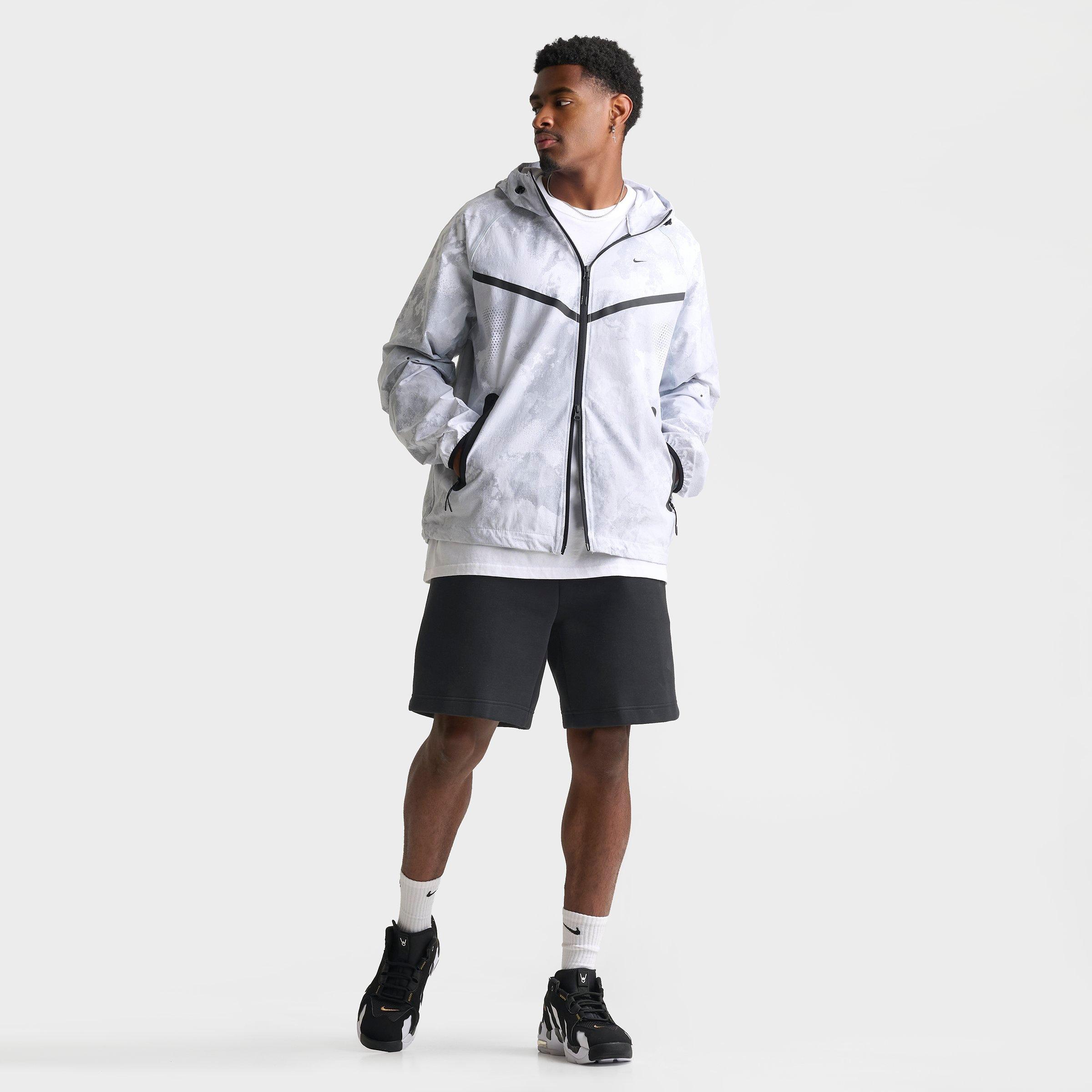 Men's Nithtke Tech Windrunner Dri-FIT Allover Print Woven Full-Zip Jacket - Pure Platinum/Black
