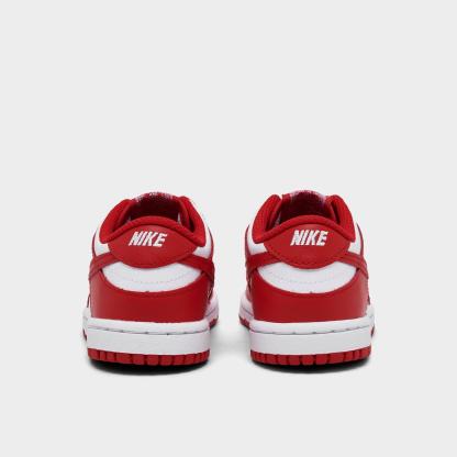 Kids' Toddler Nithtke Dunk Low Casual Shoes - White/University Red/White - Back view