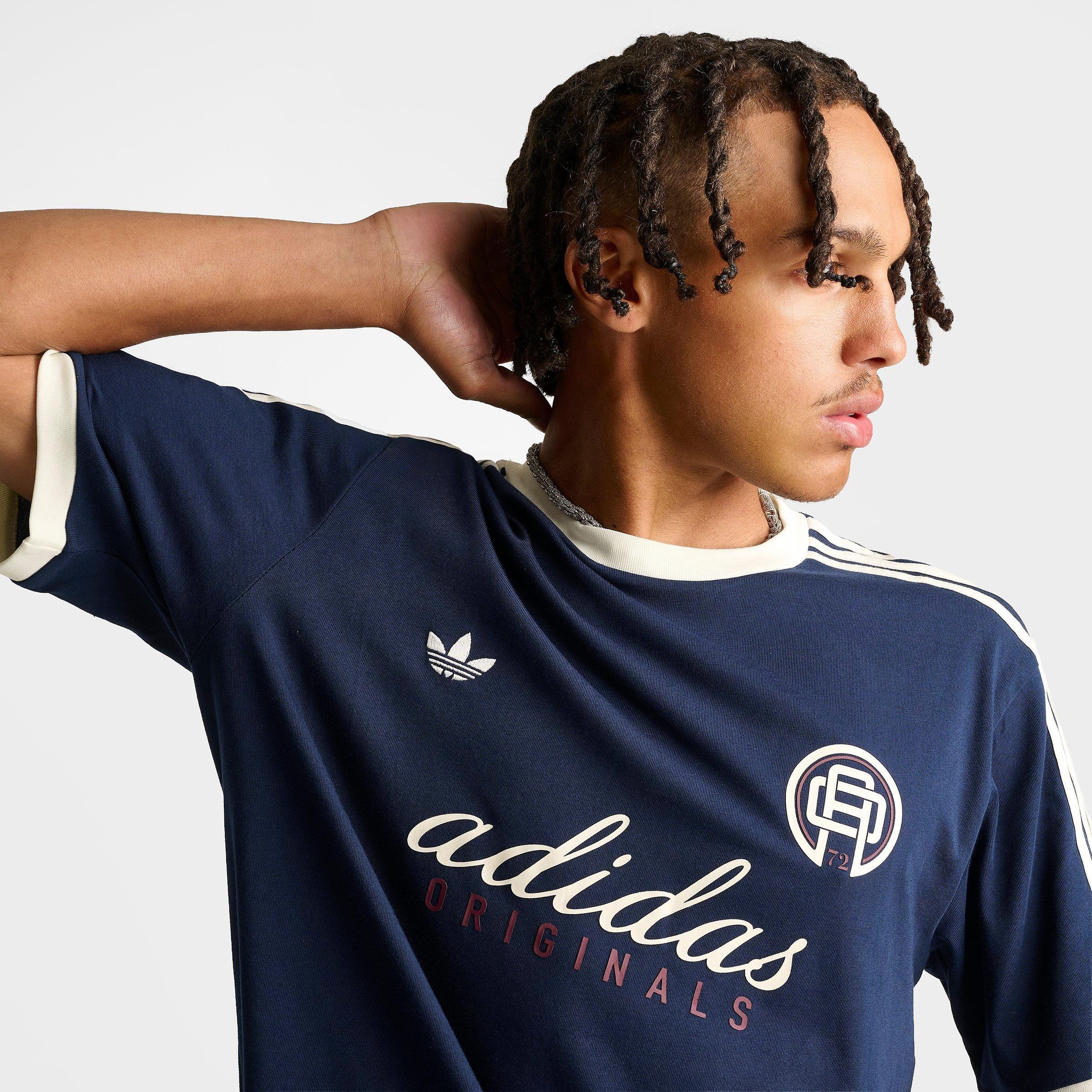 Men's adidas Originals Cali Script T-Shirt - Collegiate Navy/Off White