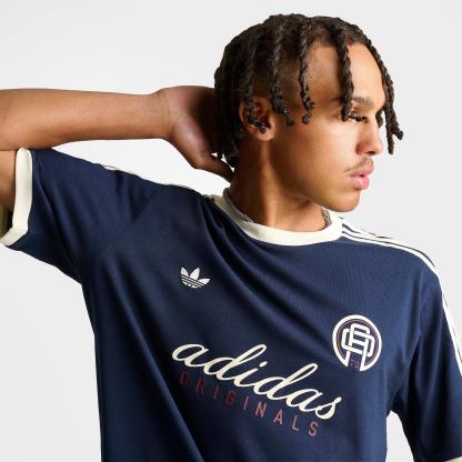 Men's adidas Originals Cali Script T-Shirt - Collegiate Navy/Off White