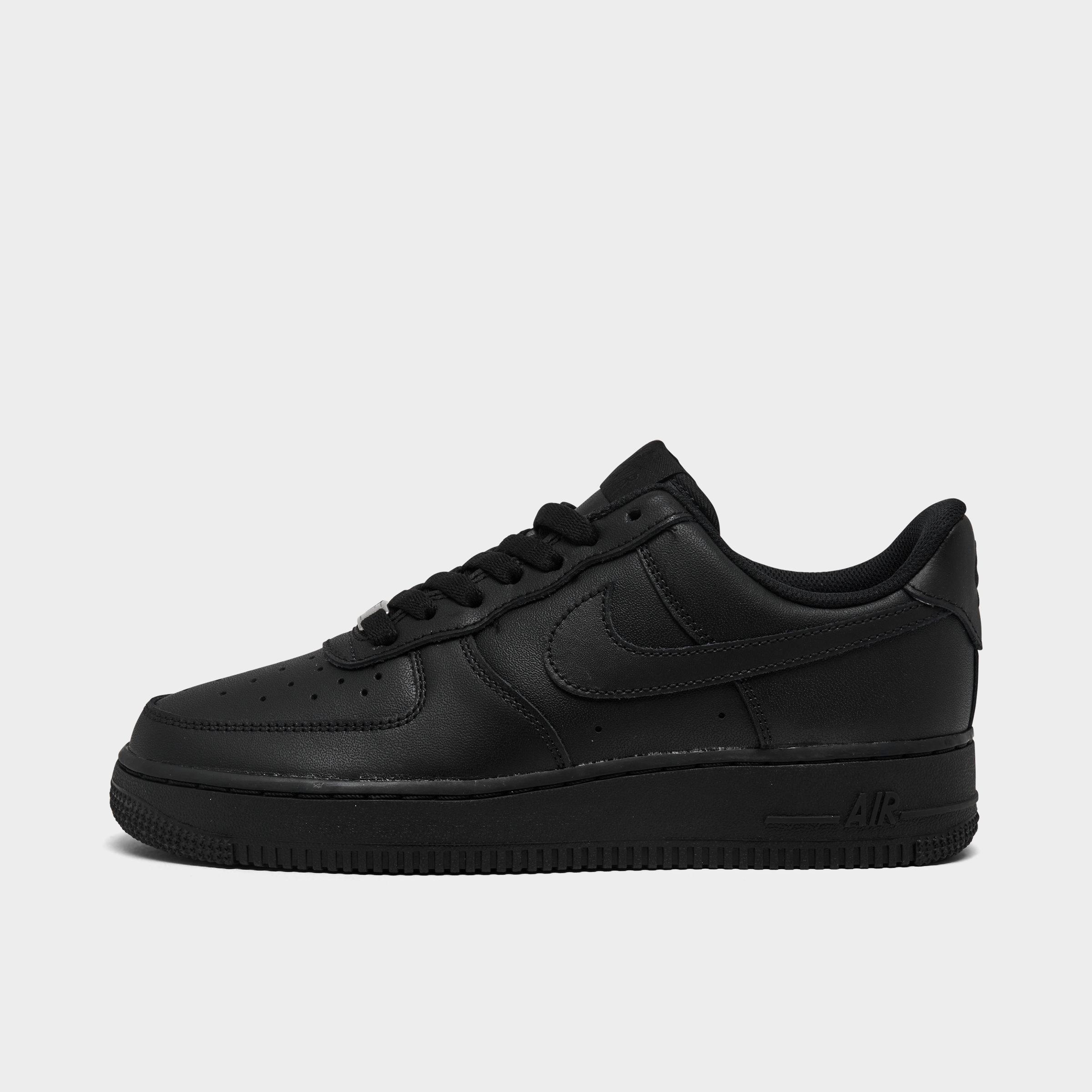 Women's Nithtke Air Force 1 Low Casual Shoes - Black/Black/Black - Left shoe facing left. Outside of the shoe.