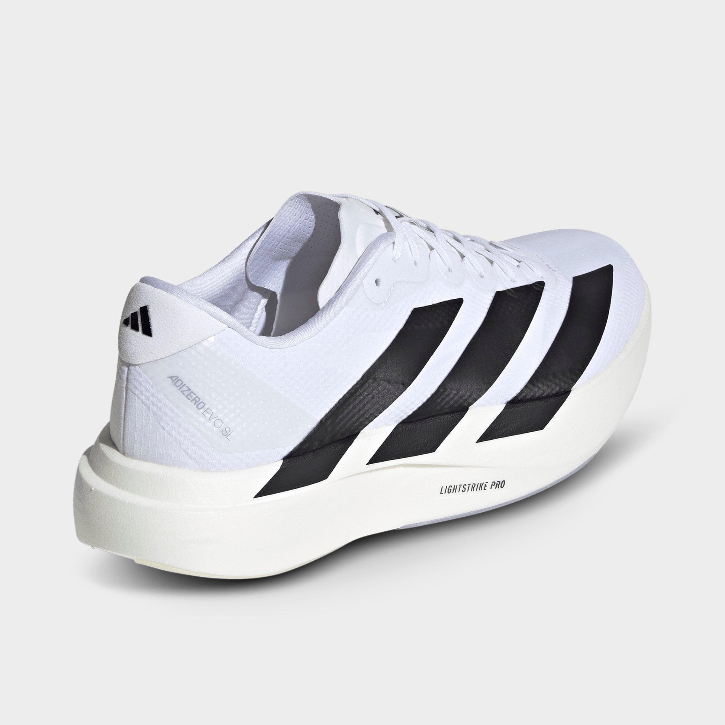 Men's adidas Adizero EVO SL Woven Running Shoes - Part 1 - Cloud White/Core Black/Dash Grey - Back view