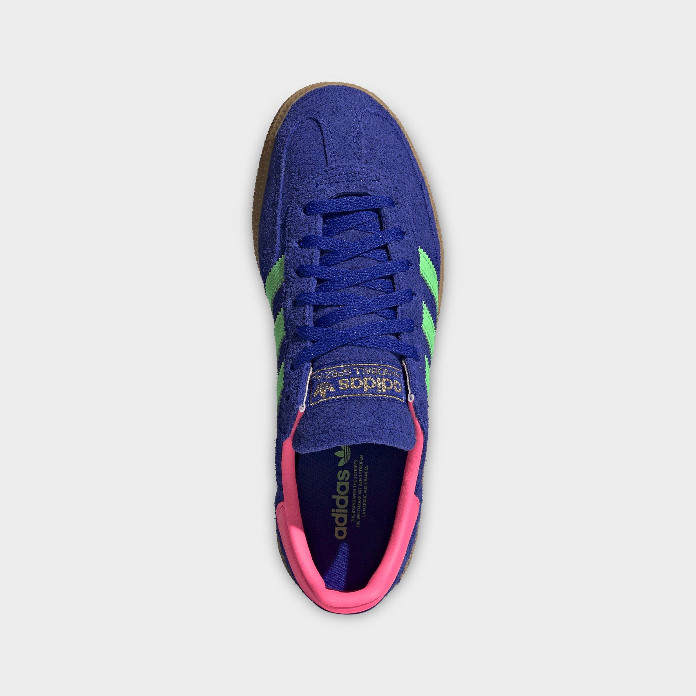 Women's adidas Originals Handball Spezial Casual Shoes - Part 4 - Lucid Blue/Lime Burst/Lucid Pink - Top view