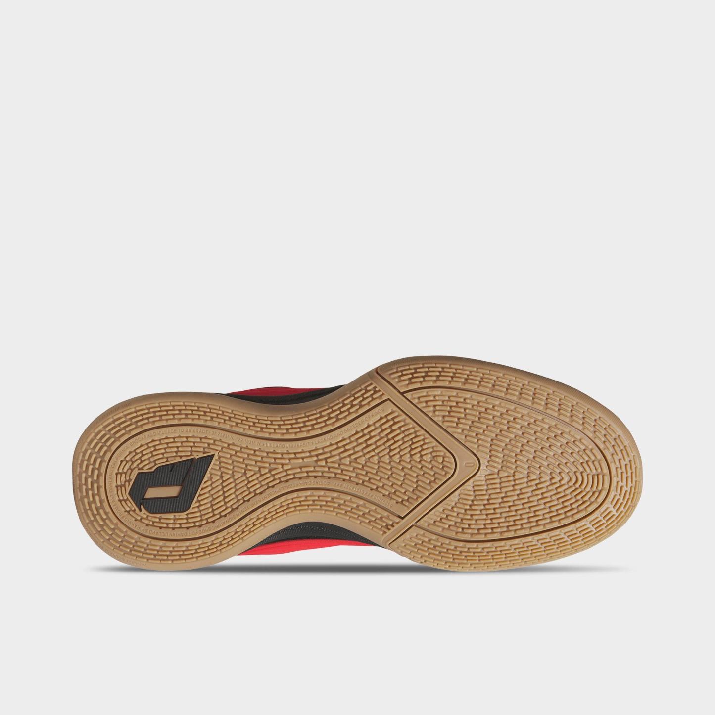 Men's adidas Dame X Basketball Shoes - Core Black/Pure Ruby/Gum - Bottom view