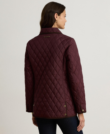 Lauren Ralph Lauren Women's Crested Quilted Jacket - DARK GARNET