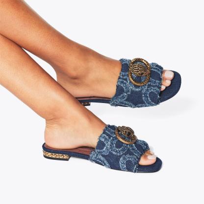 Kurt Geiger London Chelsea Flat Sandal - Blue - view 2
