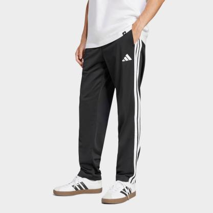 Men's adidas 3-Stripes Tricot Open Hem Track Pants - Black - view 1