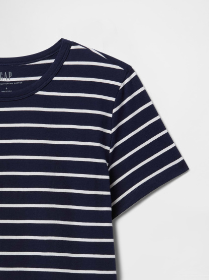Organic Cotton VintageSoft T-Shirt - Navy blue stripe