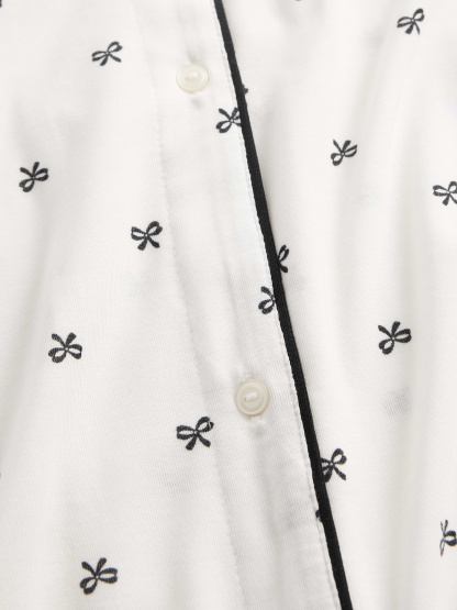 SoftMade Modal PJ Top - Black bow print