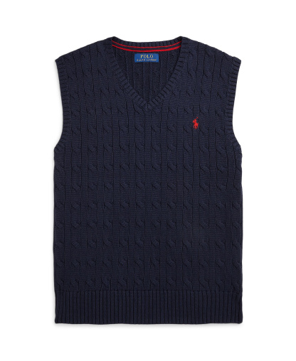 Polo Ralph Lauren Big Boys Cable- Knit Sweater Vest - RL Navy
