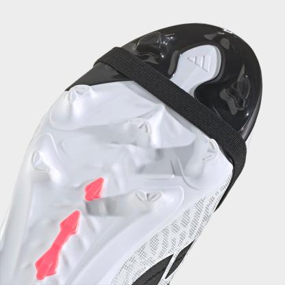 Big Kids' adidas Predator League Fold-Over Tongue Firm Ground Soccer Cleats - Cloud White/Solar Turbo/Core Black - Detail shot