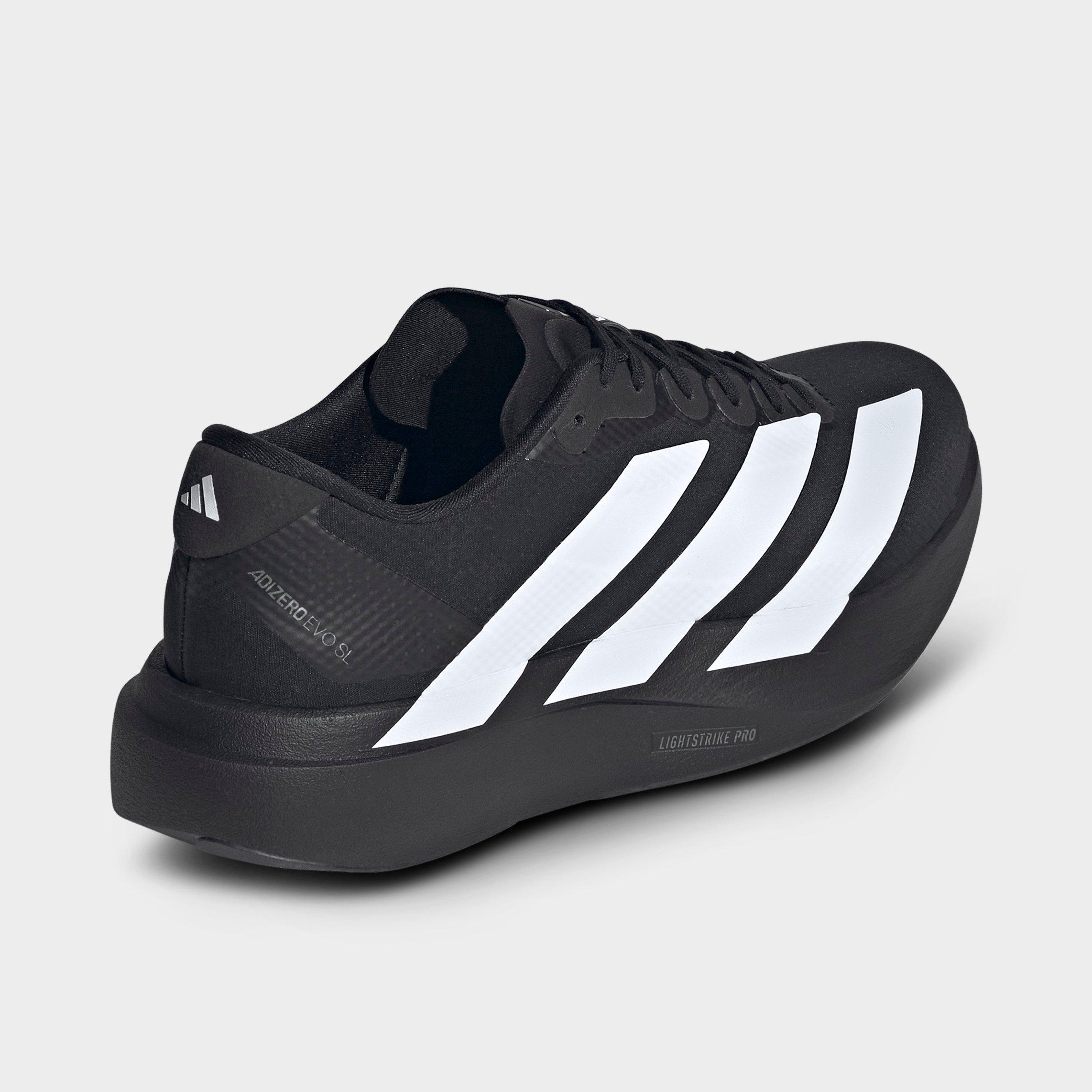 Men's adidas Adizero EVO SL Woven Running Shoes - Part 1 - Core Black/Cloud White/Carbon - Back view