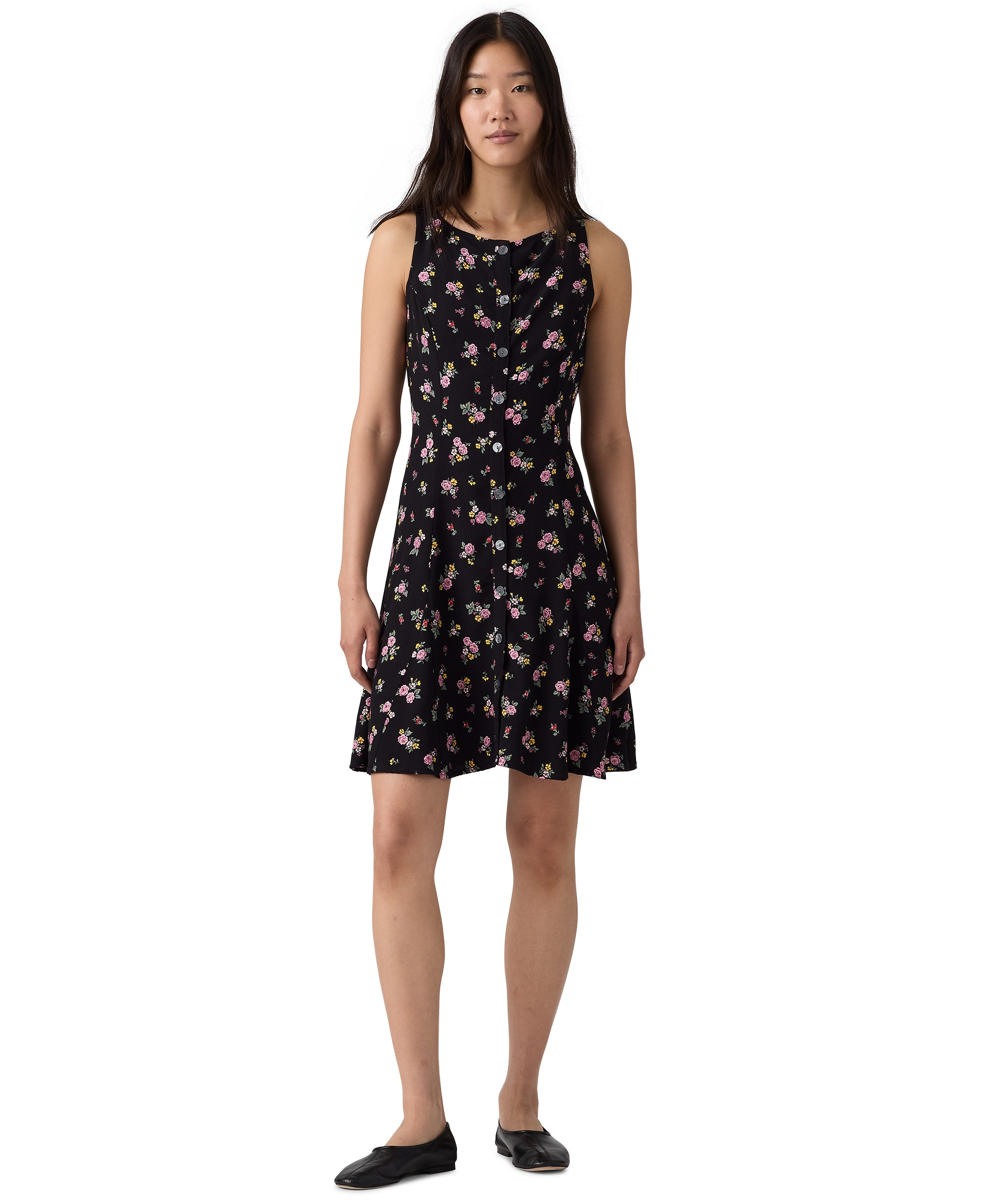 Levi's Women's Mercer Sleeveless Mini Dress - Abellona Floral Anthracite Night