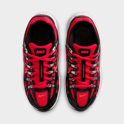 Big Kids' Nithtke P-6000 Casual Shoes - University Red/Metallic Silver/Dark Smoke Grey/Black - Top view