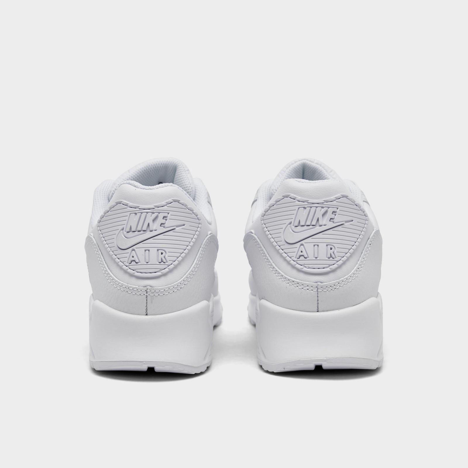 Men's Nike Air Max 90 Leather Casual Shoes - White/White