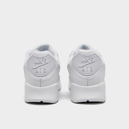 Men's Nike Air Max 90 Leather Casual Shoes - White/White