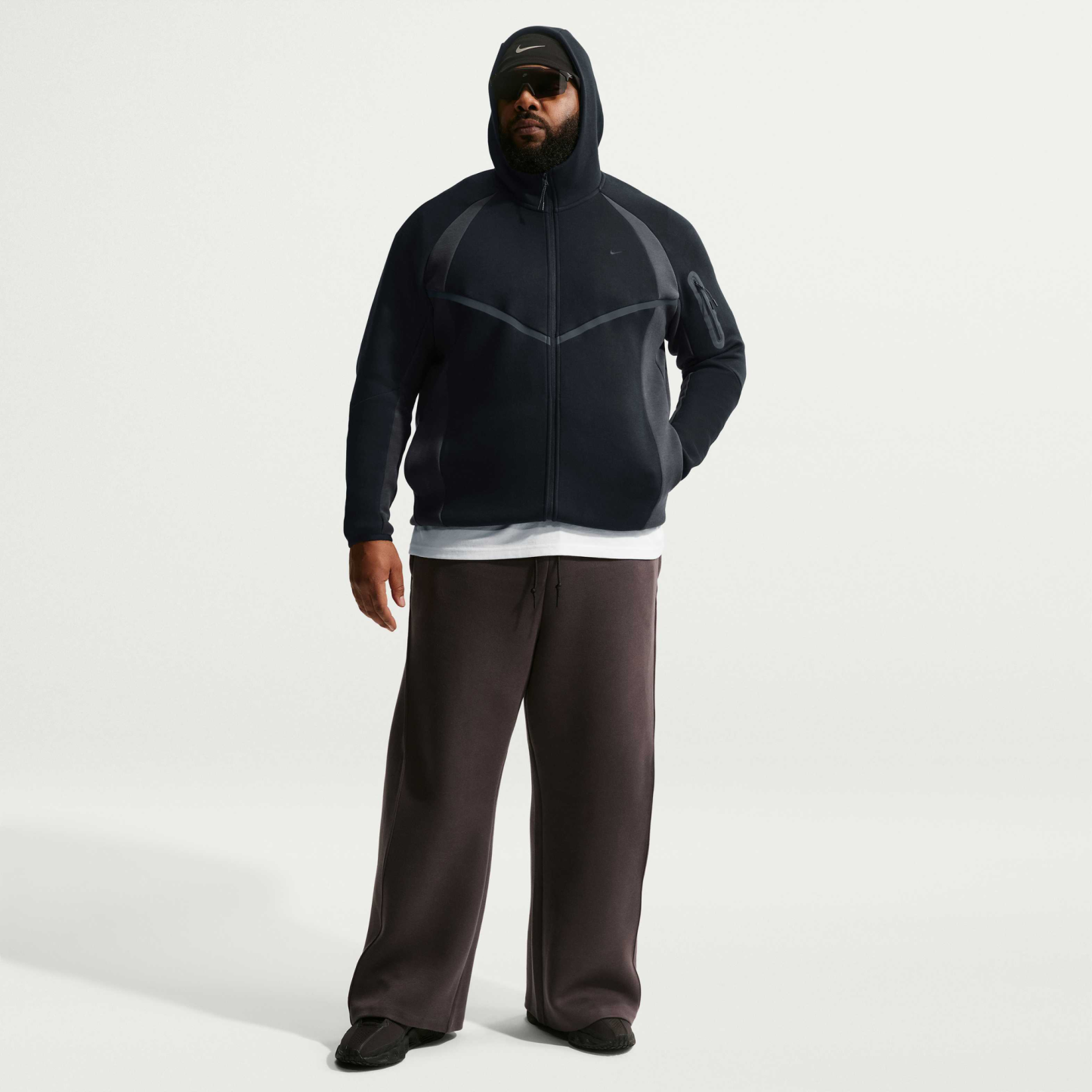 Nike Tech Men's Colour-Block Full-Zip Fleece Windrunner Jacket - Black/Anthracite/Black
