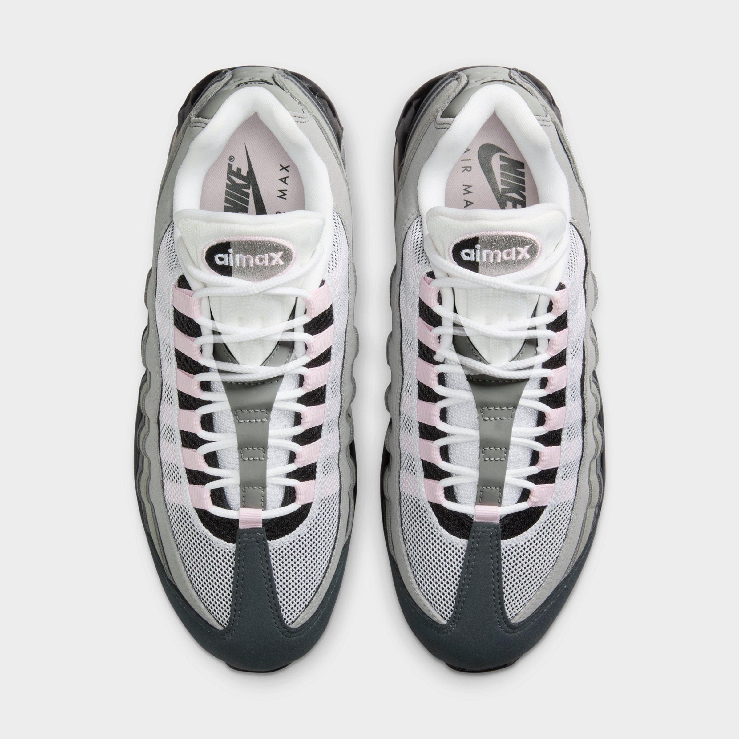 Women's Nithtke Air Max 95 Big Bubble Casual Shoes - Part 1 - Black/Pink Foam/White/Reflective Silver - Top view