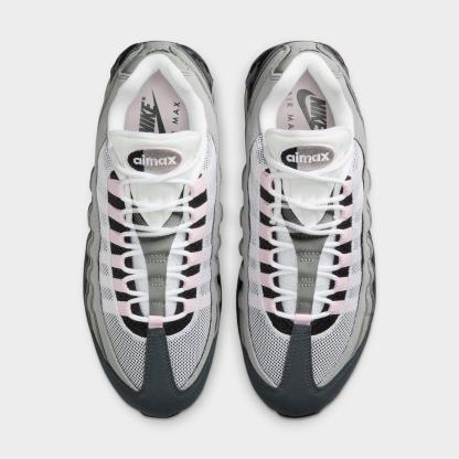 Women's Nithtke Air Max 95 Big Bubble Casual Shoes - Part 1 - Black/Pink Foam/White/Reflective Silver - Top view