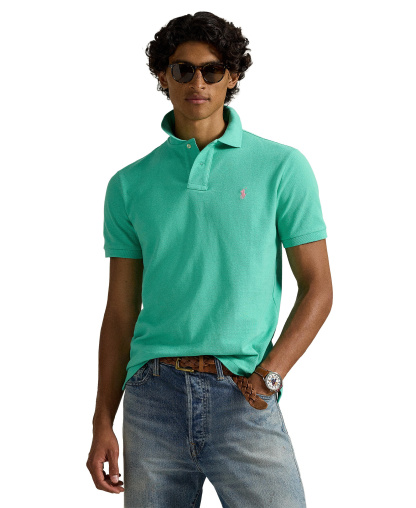 Polo Ralph Lauren Men's Custom Slim-Fit Mesh Polo Shirt - Sunset Green