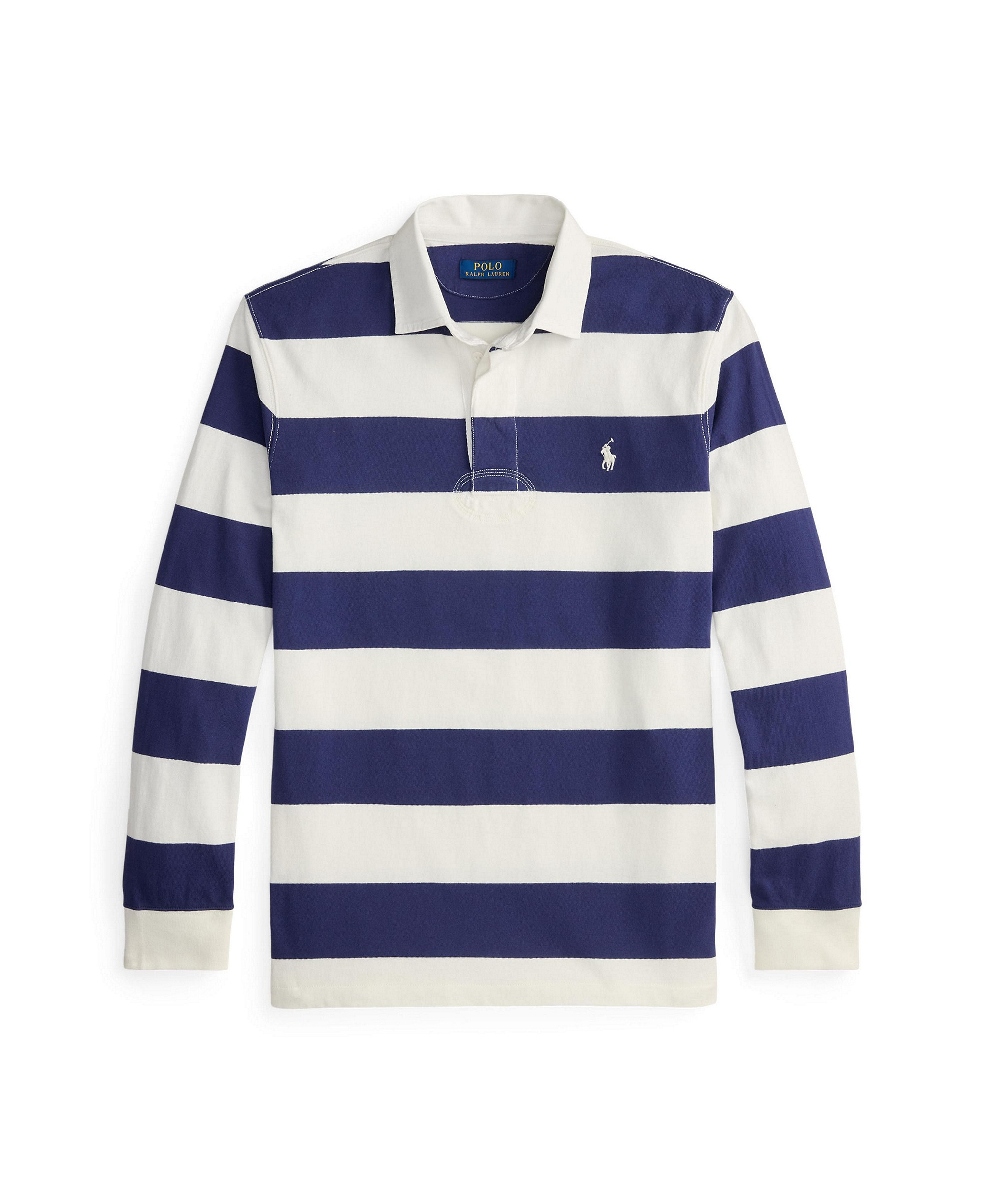 Polo Ralph Lauren Men's Iconic Rugby Classic-Fit Polo Shirt - Trophy Cream/Navy