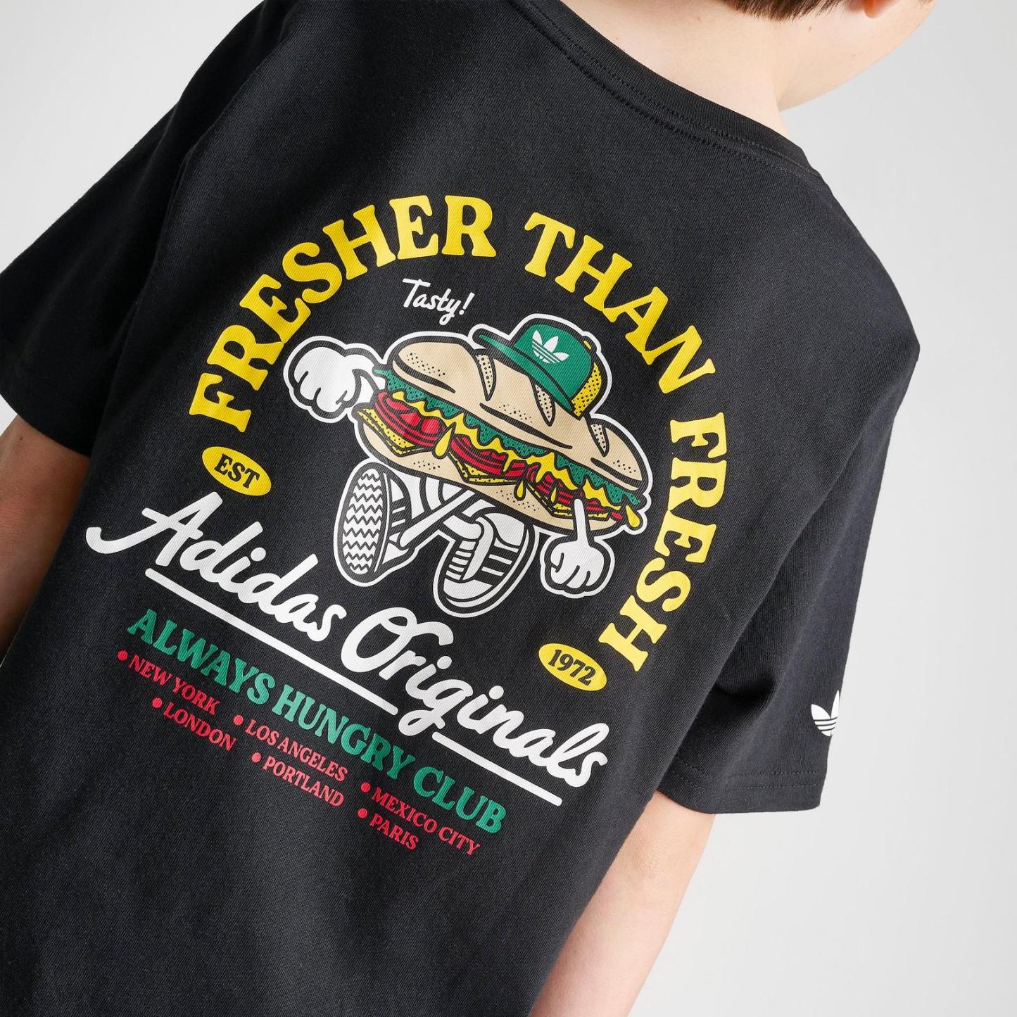 Big Kids' adidas Originals Fresher Than Fresh Graphic T-Shirt - Black - view 5