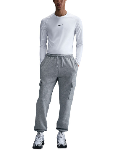 Nike Men's Club Fleece Cargo Regular-Fit Pants - Dark Gray Heather/lt Smoke Gray/White