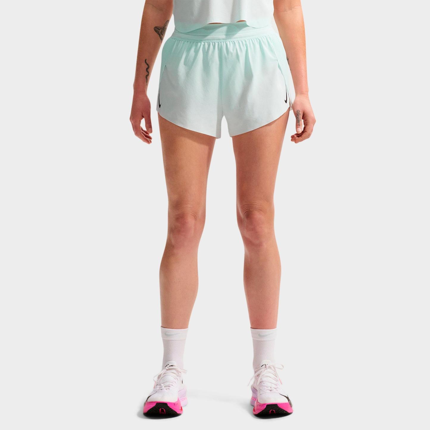 Women's Nithtke AeroSwift Dri-FIT ADV Mid-Rise 3 Inch Brief-Lined Shorts - Barely Green/Black