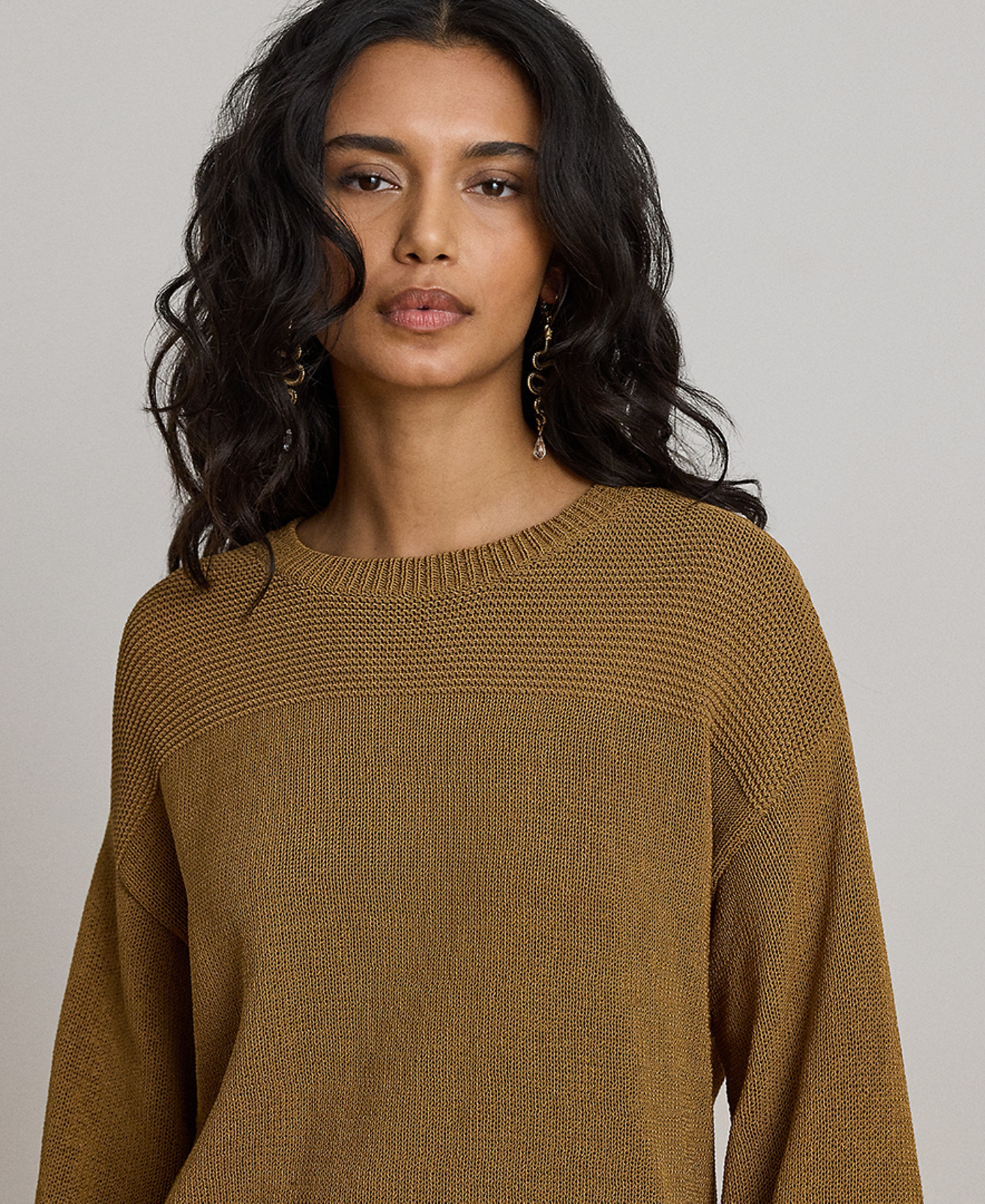 Lauren Ralph Lauren Women's Crewneck Long-Sleeve Sweater - Tobacco Bronze