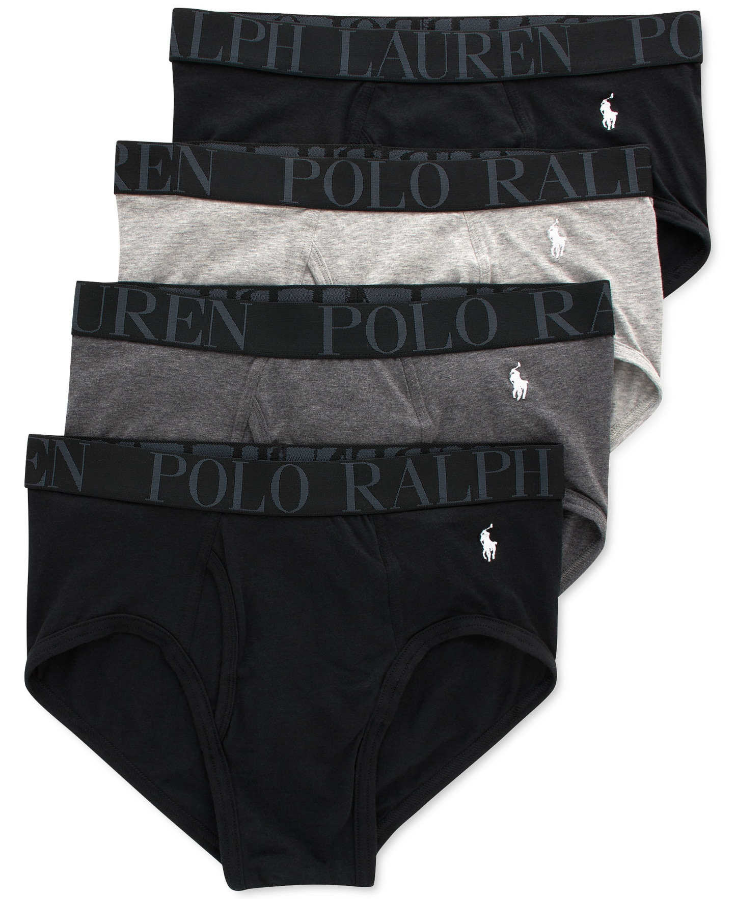 Polo Ralph Lauren Men's 4-Pack Classic Stretch Briefs - Polo Black/Andover Heather/Charcoal Heather/Polo Black
