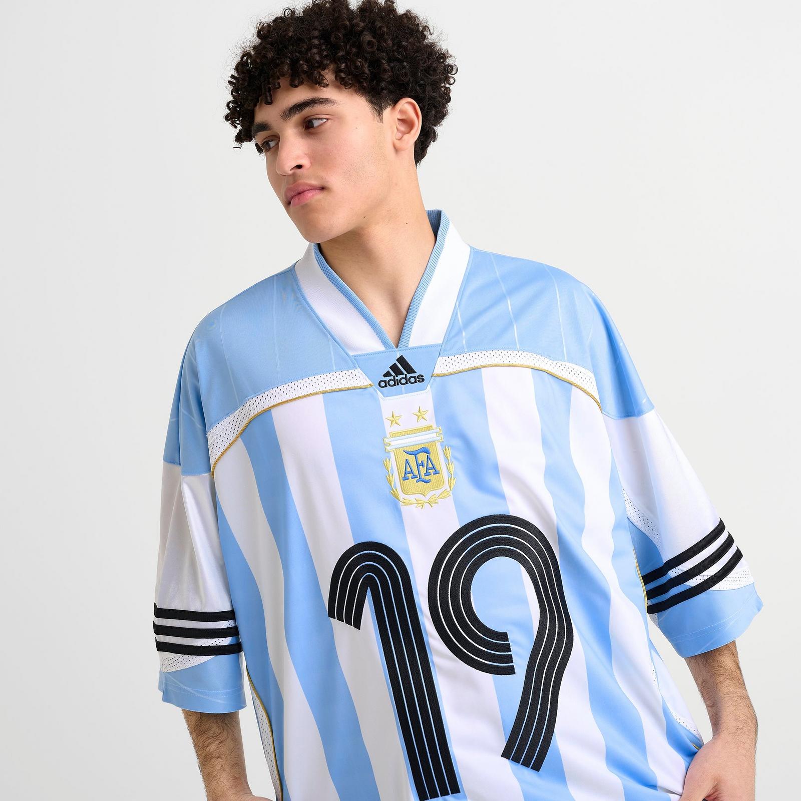Men's adidas Bringback Remixed Argentina Soccer Jersey - Clear Blue/White/Black - view 5