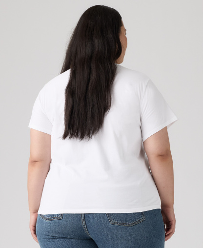 Levi's Plus Size Rhinestone Perfect Graphic Logo Cotton T-Shirt - Rhinestone Sporty Levis Bright White