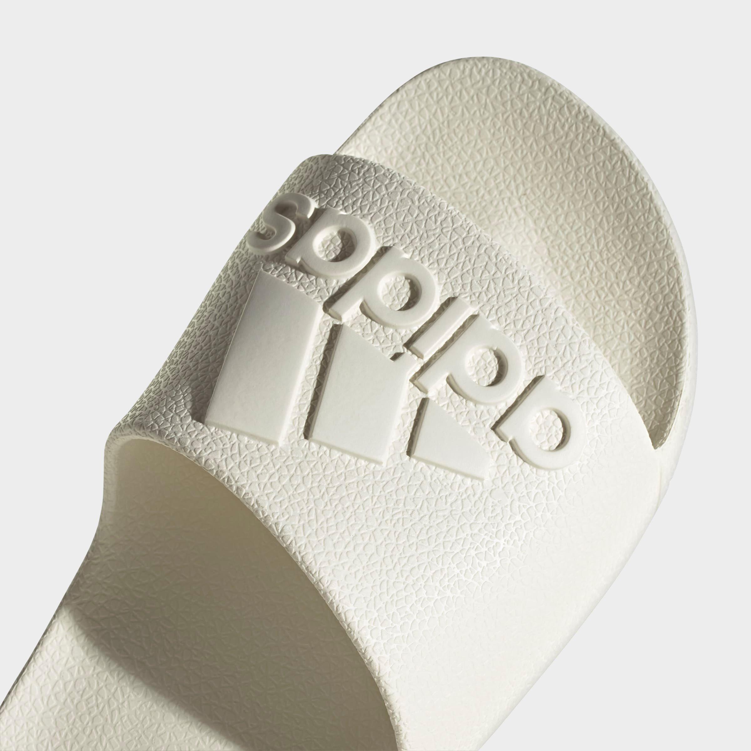 adidas adilette Aqua Slide Sandals - Off White/Off White/Off White - Detail shot