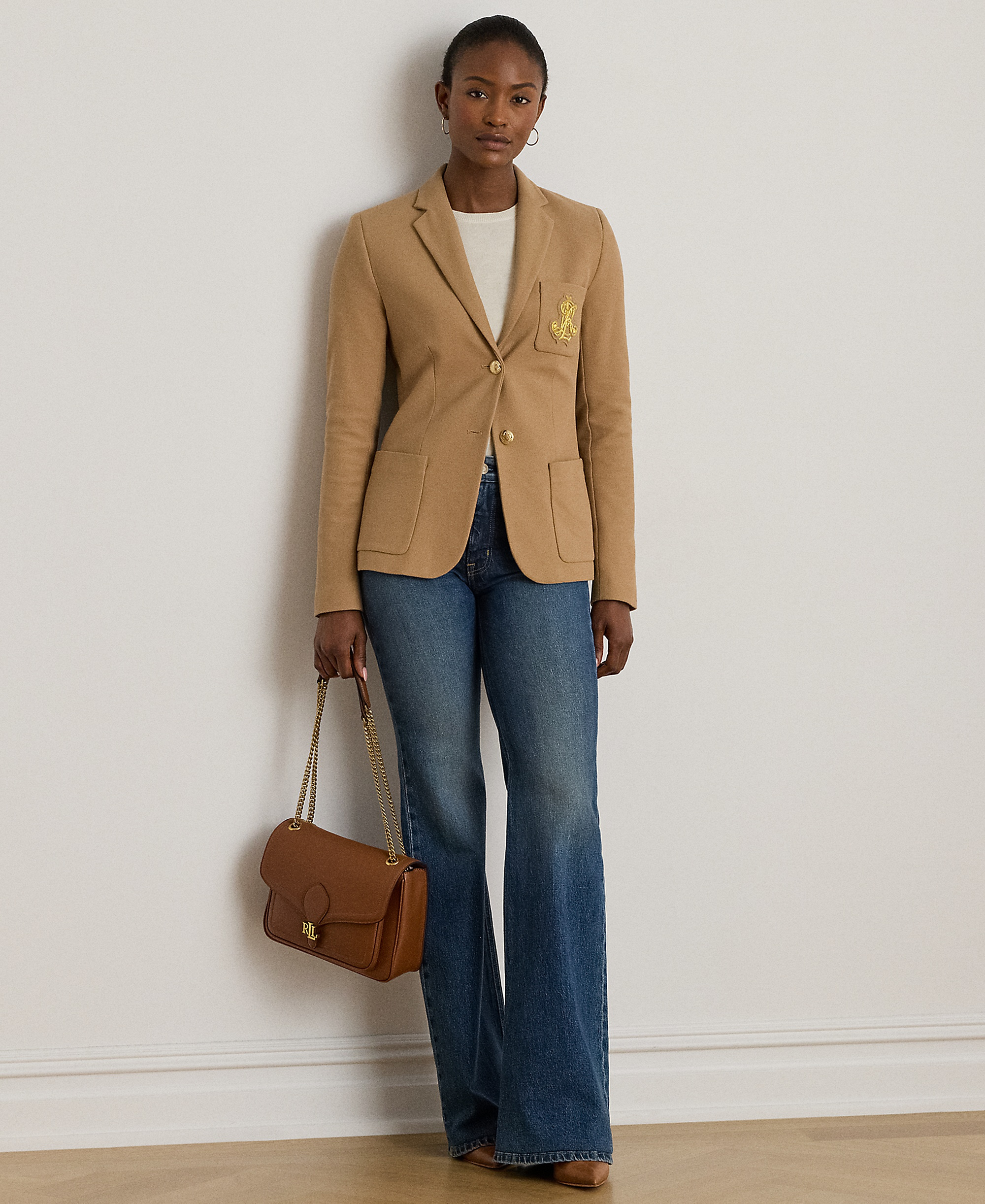 Lauren Ralph Lauren Bullion Jacquard Blazer - Classic Camel